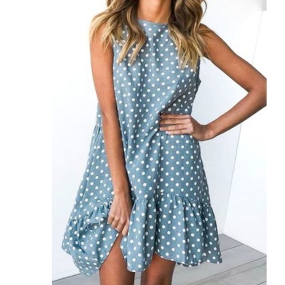 Dresses & Skirts - Blue Polka Dot Summer FunDress